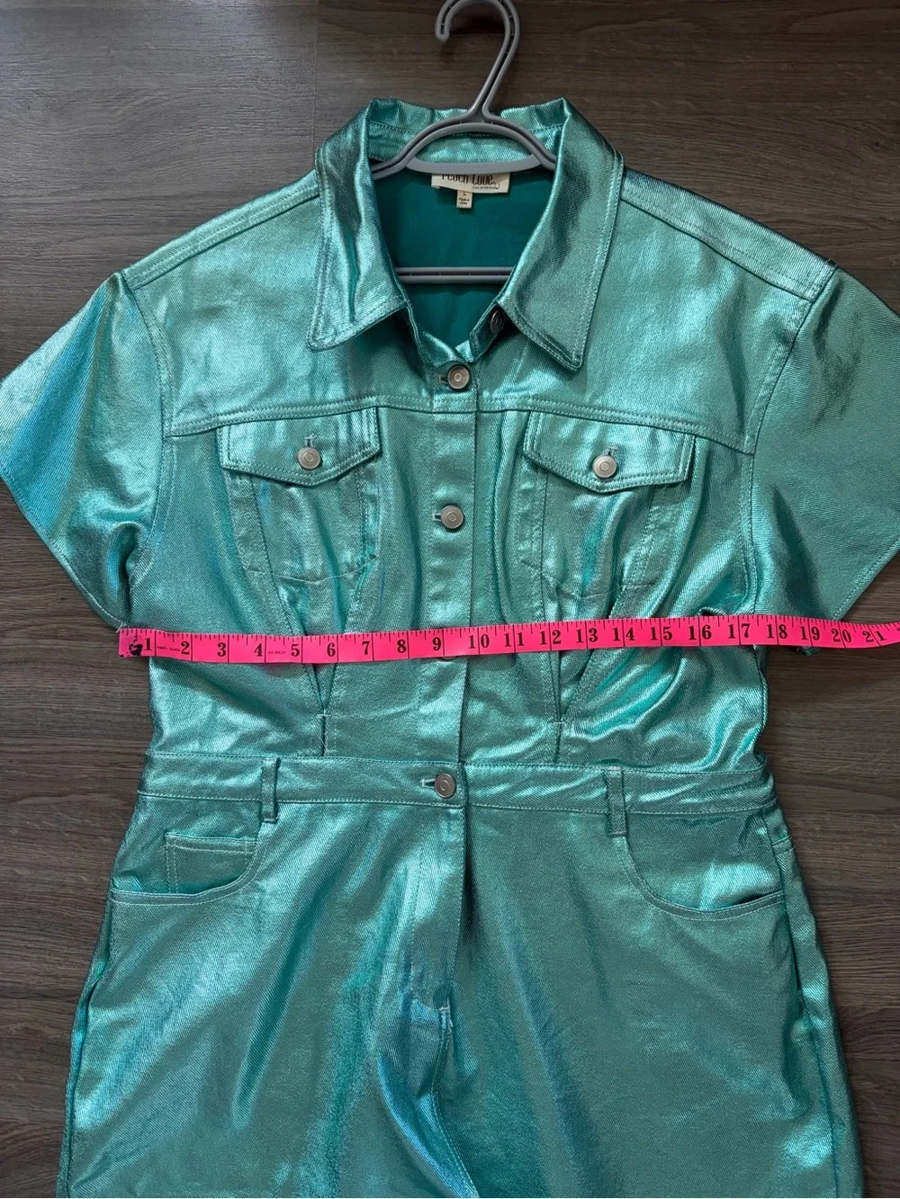 Metallic Teal Western Romper 🛸🤠 - Picture 6 of 9